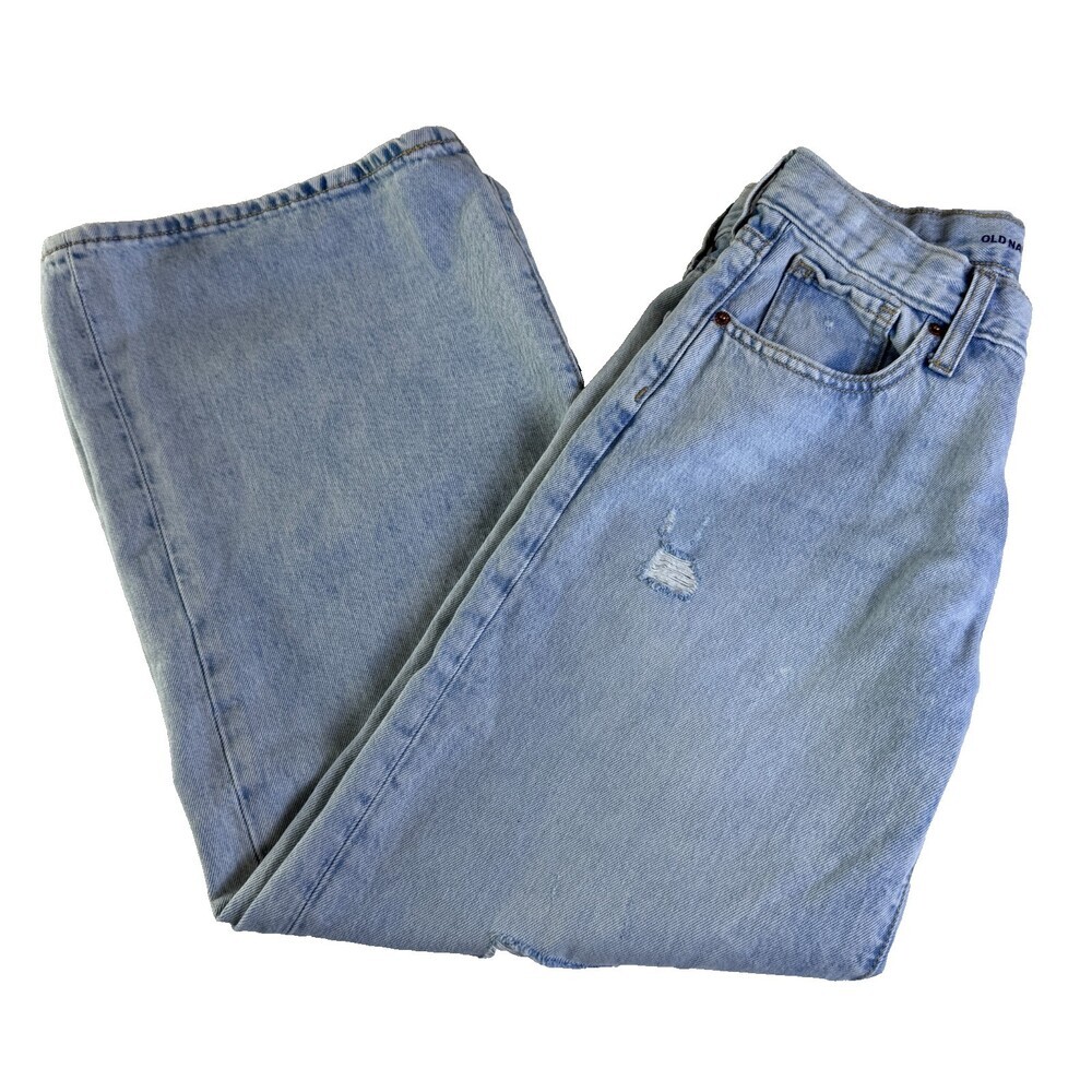 Old Navy High Rise Super Baggy Wide Leg Jeans GIRLS Size 12 Adjustable Waist